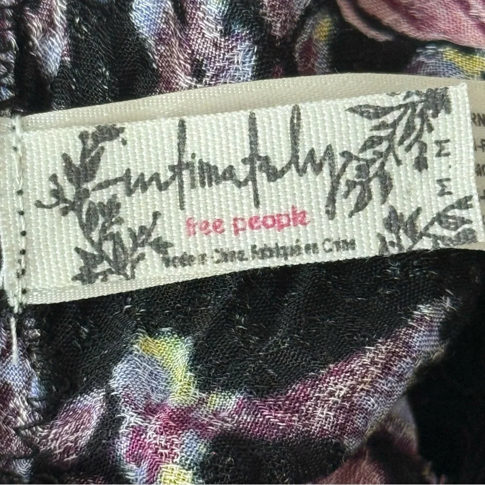 Free People‎ Intimately Floral Lace Mini Dress Black Multicolor Size M